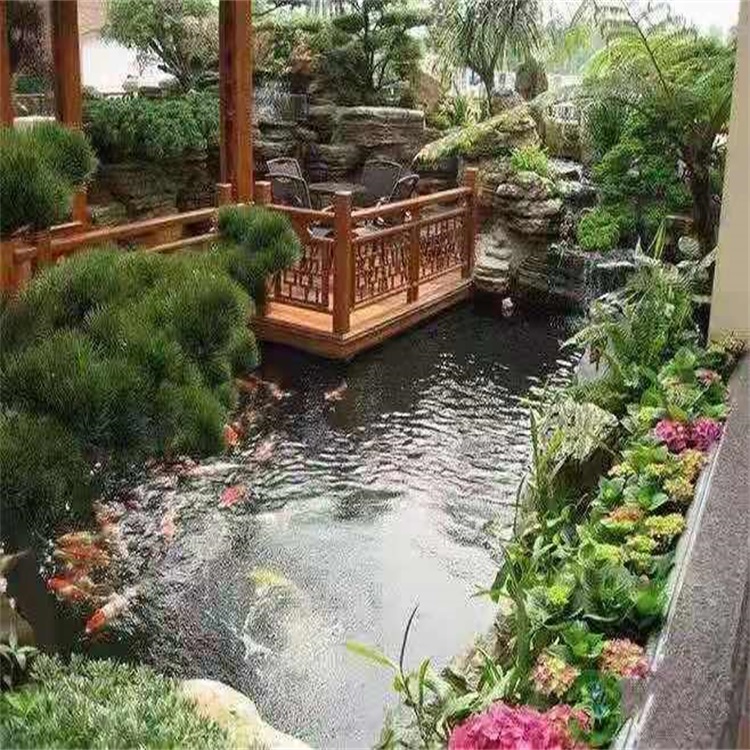 内乡庭院设计鱼池假山建造图